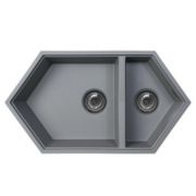 Мойка «KitKraken» Creek двухсекционная, размер 900x500х210 мм, серый