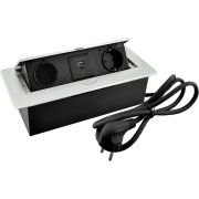 Удлинитель AQ PLUG-X H2 горизонтальный 2xSCHUKO 1xUSB А 1xUSB C алюминий (14.0100)