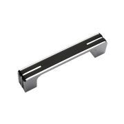 RS267CP/BL.4/160 Ручка-скоба 160мм, хром/чёрный (25)